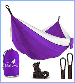 MalloMe XL double camping hammock with ropes included