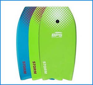 STORM Bodyboard by BPS - includes BPS PREMIUM Coiled Leash and Swim Fin Tethers