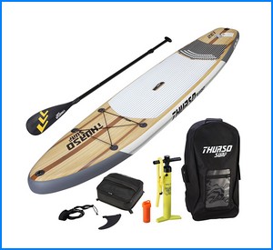 THURSO SURF Inflatable SUP Stand Up Paddleboard 11’ x 32” x 6”, Includes 3 Piece Adjustable Carbon Shaft Paddle