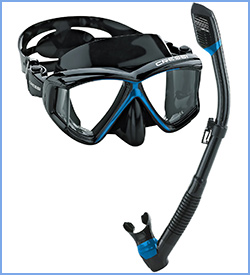 cressi panoramic wide view snorkel gear