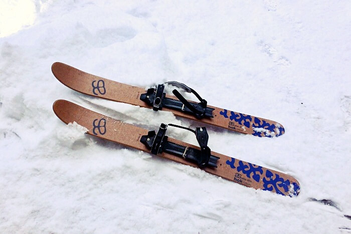 skis buried in snow