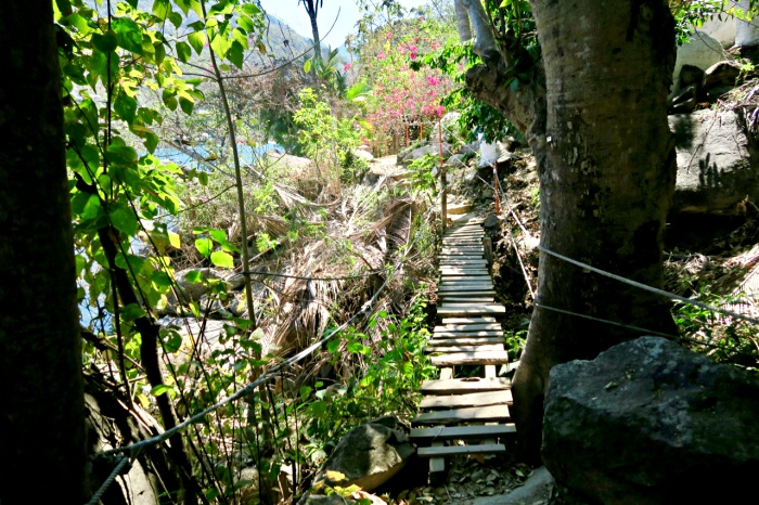 wood bridge path to colomitos 
