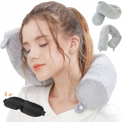 Lucear Twist Memory Foam Travel Pillow Nec