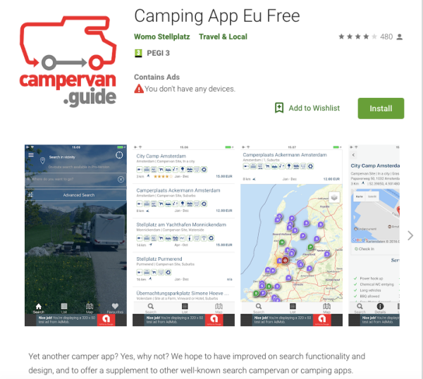camping app eu free app screenshot 