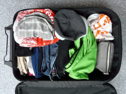 clothes in a luggage 