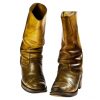 pair of yellow snake boots