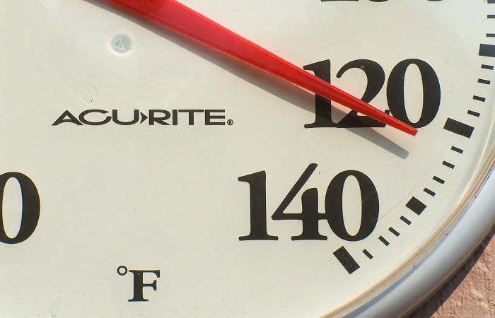 closeup on the face of an acurite thermometer